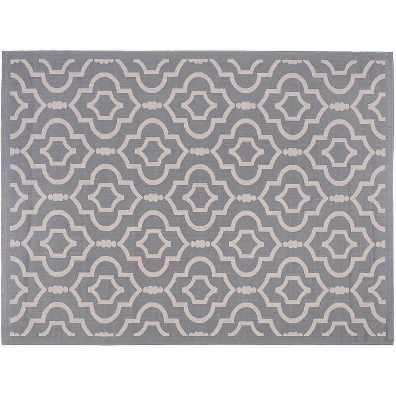 Safavieh Courtyard Clover Canyon Quatrefoil Indoor Outdoor Rug, Grey, 8X11 Ft