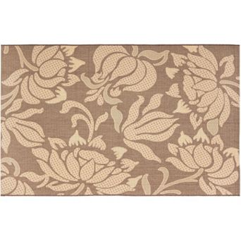 Safavieh Courtyard Floral Block Indoor Outdoor Rug