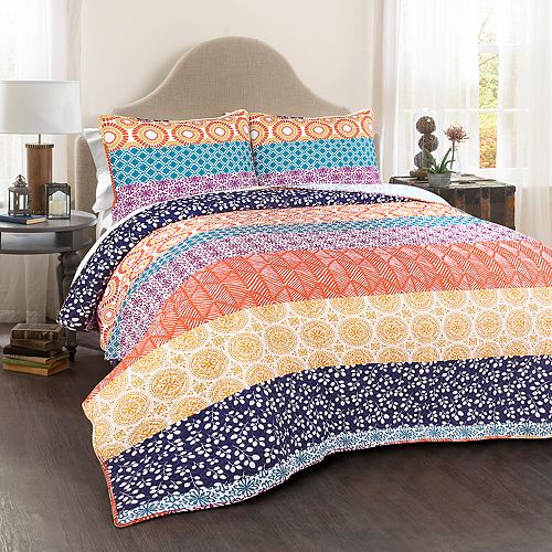 lush decor bohemian stripe quilt se