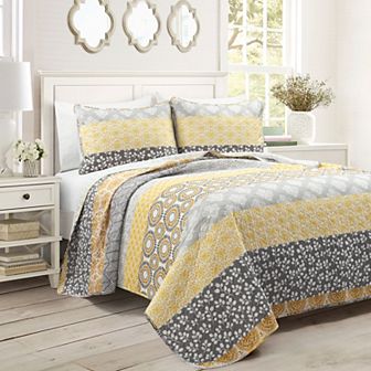 Lush Decor Bohemian Stripe Quilt Set