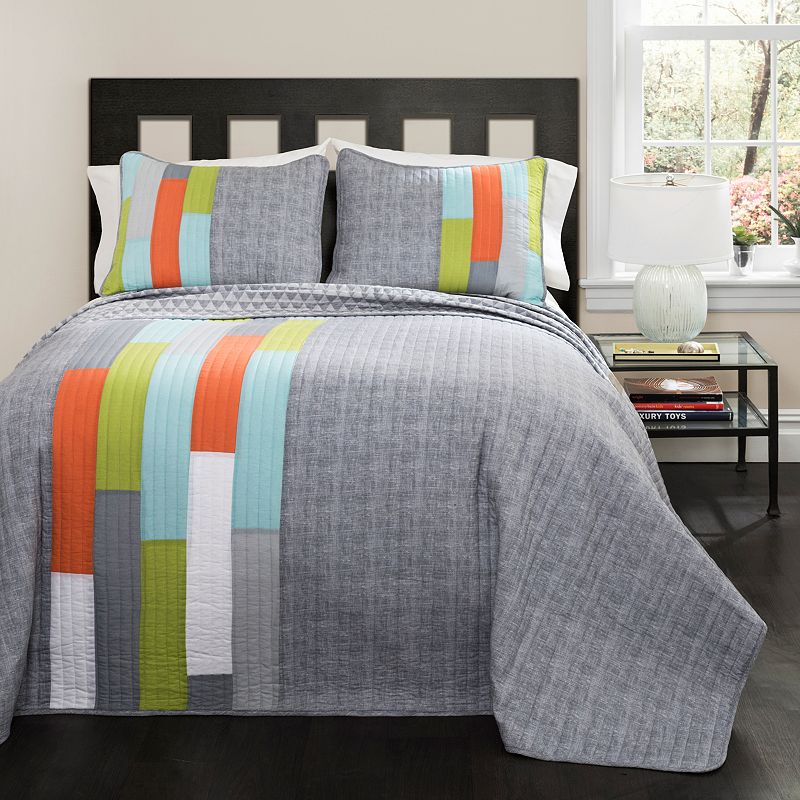 Lush Decor Shelly Stripe Quilt, Multicolor, Twin