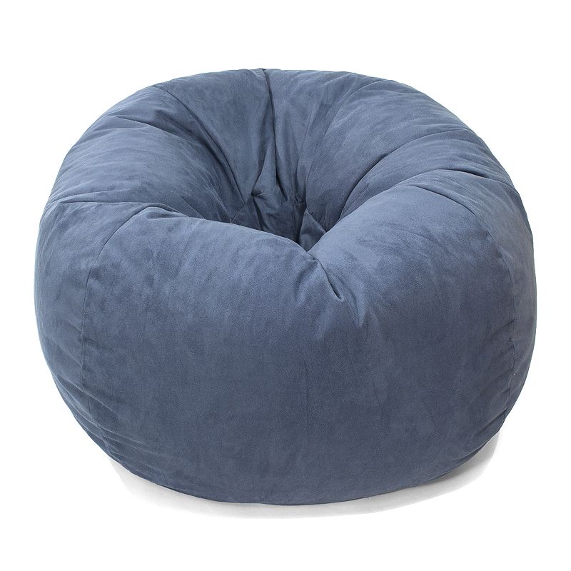 Medium Microfiber Faux-Suede Bean Bag Chair, Blue