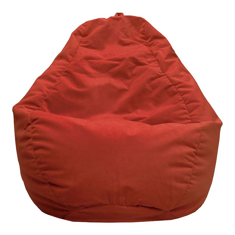 Large Teardrop Microfiber Faux-Suede Bean Bag Chair, Red