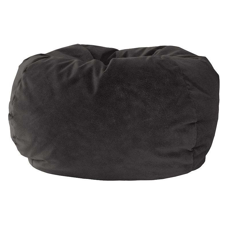 Extra Large Microfiber Faux-Suede Bean Bag Chair, Black
