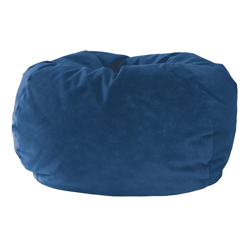 Extra Large Microfiber Faux-Suede Bean Bag Chair, Blue