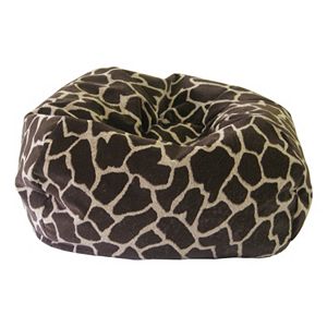 Medium Safari Microfiber Faux-Suede Corduroy Bean Bag Chair