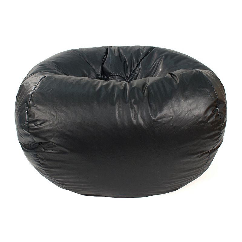 52757159 Small Faux-Leather Bean Bag Chair, Black sku 52757159