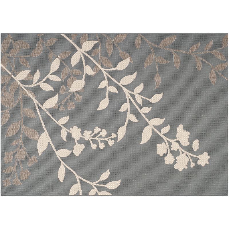 Safavieh Courtyard Mandarin Floral Indoor Outdoor Rug, Grey, 5X7.5 Ft