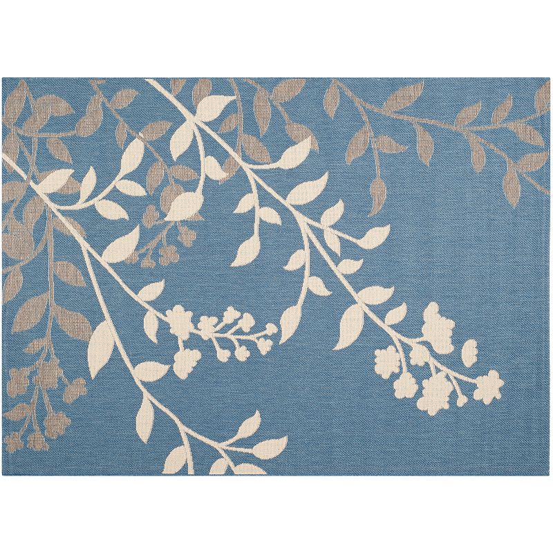 Safavieh Courtyard Mandarin Floral Indoor Outdoor Rug, Blue, 2X6.5 Ft