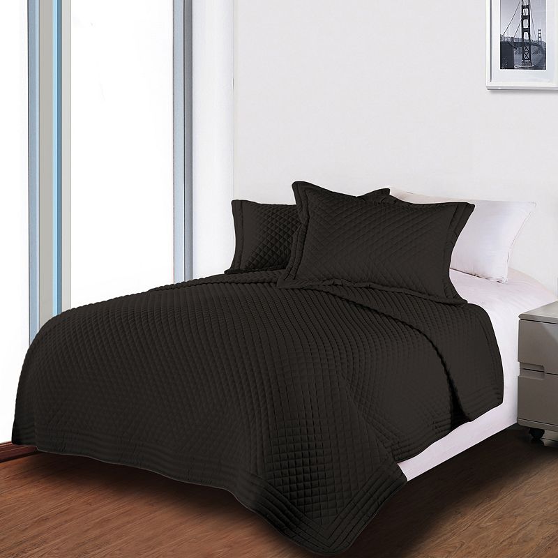 Diamond Quilt, Black, Twin