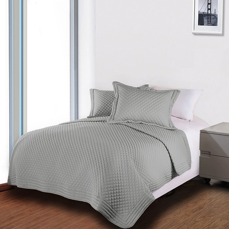 Diamond Quilt, Silver, Full/Queen