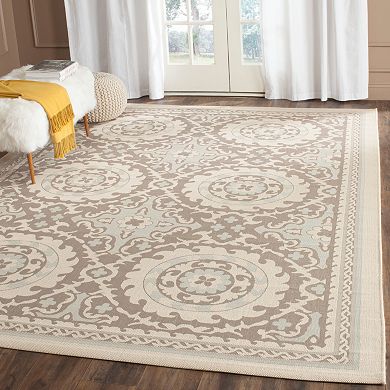 Safavieh Courtyard Pinwheel Framed Medallion Indoor Outdoor Rug