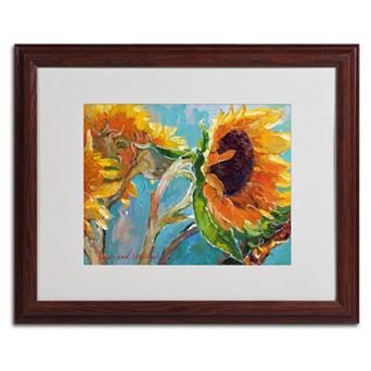 Trademark Fine Art Sunflower 11 Wood Framed Wall Art