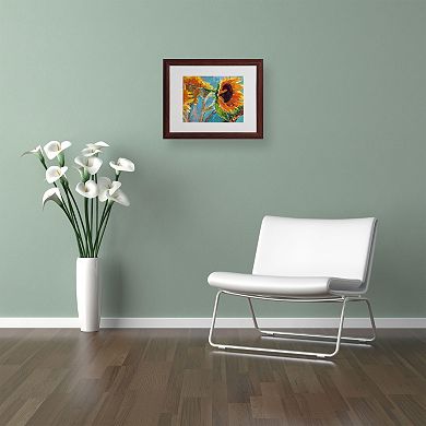 Trademark Fine Art Sunflower 11 Wood Framed Wall Art