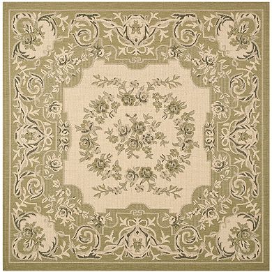 Safavieh Courtyard Aubusson Framed Floral Indoor Outdoor Rug