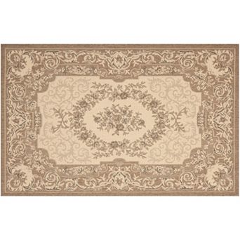 Safavieh Courtyard Aubusson Framed Floral Indoor Outdoor Rug