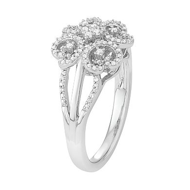 Simply Vera Vera Wang 1/4 Carat T.W. Diamond Sterling Silver Flower Ring