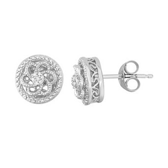 Simply Vera Vera Wang Diamond Accent Sterling Silver Flower Swirl Stud Earrings