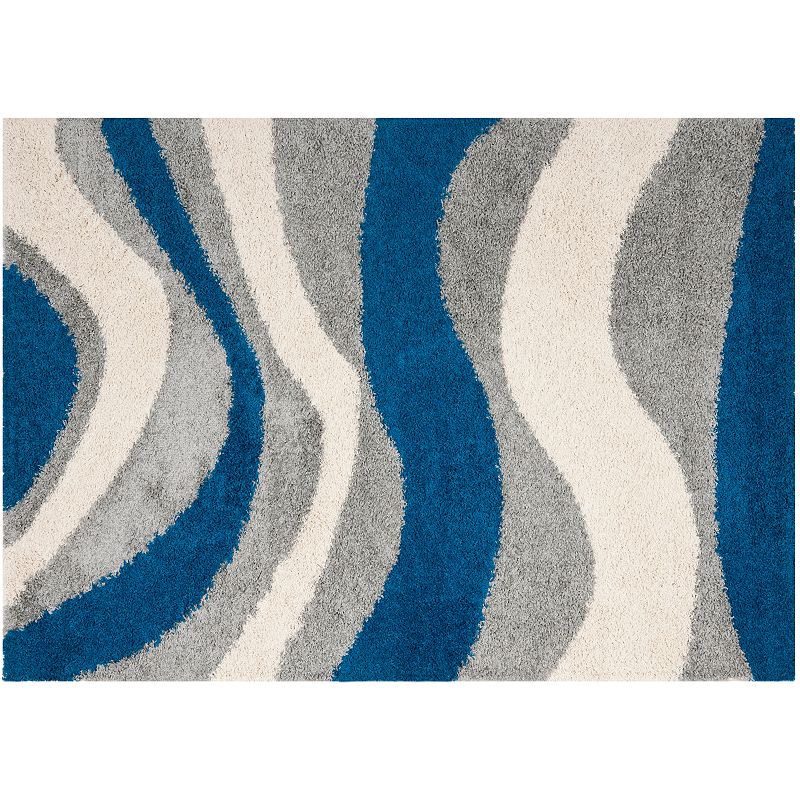 Safavieh Modern Wave Shag Rug, Blue, 5X8 Ft