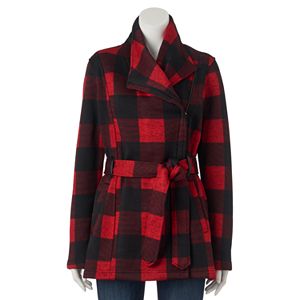 Juniors' Madden Girl Side-Zip Plaid Jacket