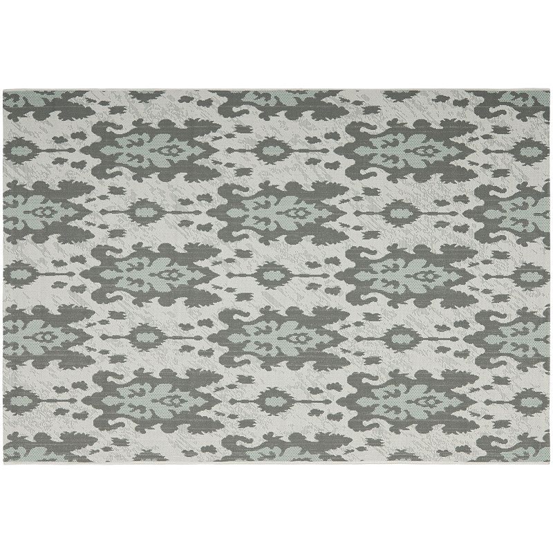 Safavieh Courtyard Ikat Indoor Outdoor Rug, Grey, 4X5.5 Ft