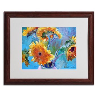 Trademark Fine Art Sunflower 5 Wood Framed Wall Art