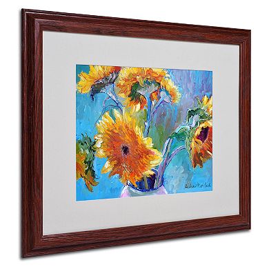 Trademark Fine Art Sunflower 5 Wood Framed Wall Art