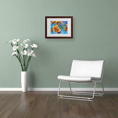 Trademark Fine Art Sunflower 5 Wood Framed Wall Art