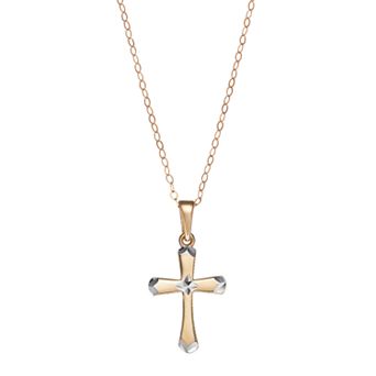 10k Gold Cross Pendant Necklace