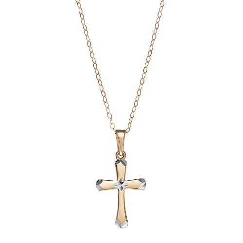 10k Gold Cross Pendant Necklace