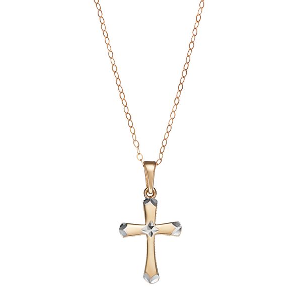 Kohls gold cross necklace sale