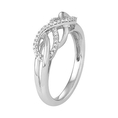 Sterling Silver 1/10 Carat T.W. Diamond Woven Ring