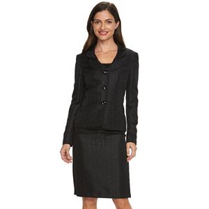 Women's Le Suit Jacquard Suit Jacket & Pencil Skirt Set