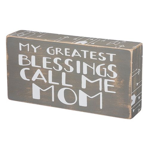 Greatest Blessings Call Me Mom Wooden Box Sign Art