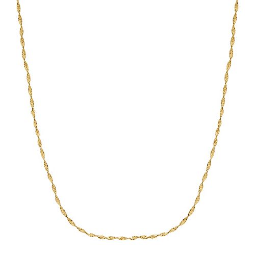 Everlasting Gold 14k Gold Singapore Chain Necklace 18 in.