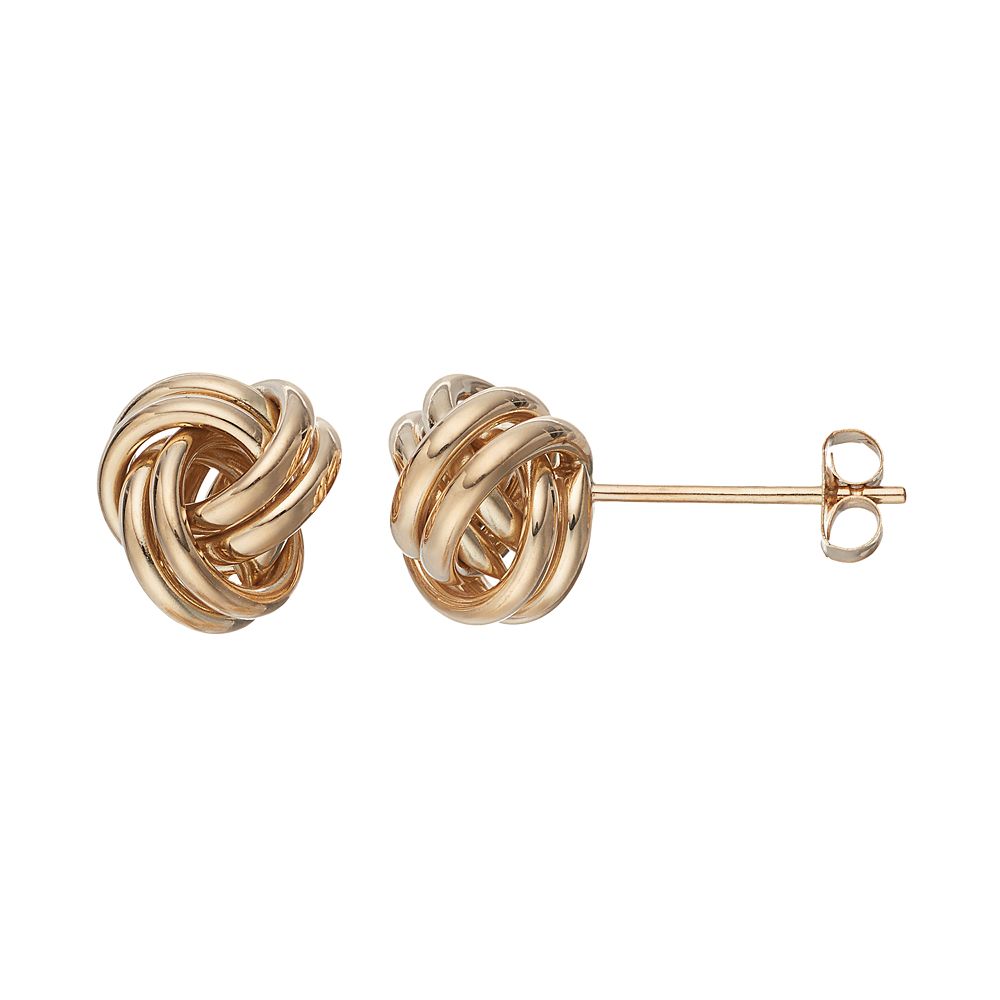 for Women 14k Two-tone Gold Loveknot Stud Earrings
