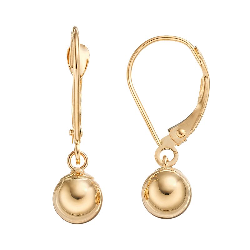 Forever 14K Ball Drop Earrings, Womens, Gold