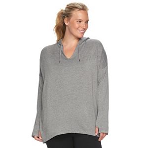Plus Size Gaiam Mindful Hooded Fleece Top