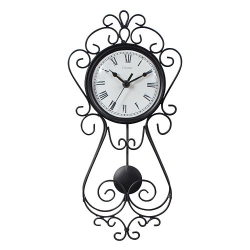 Chaney 16.5 Wrought Iron Pendulum Wall Clock