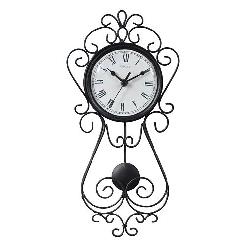 Chaney 16.5″ Wrought Iron Pendulum Wall Clock