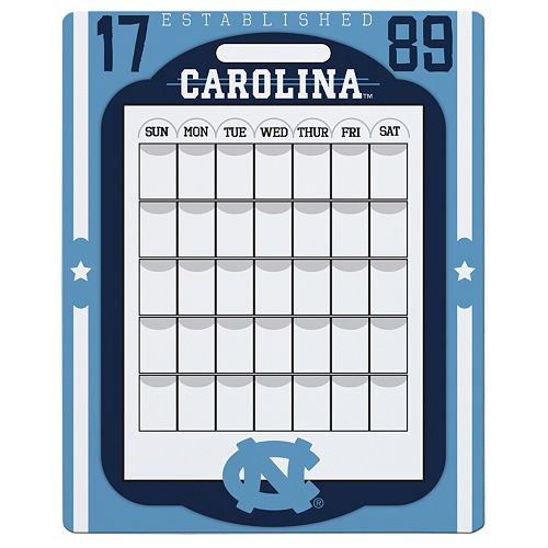 North Carolina Tar Heels Dry Erase Calendar