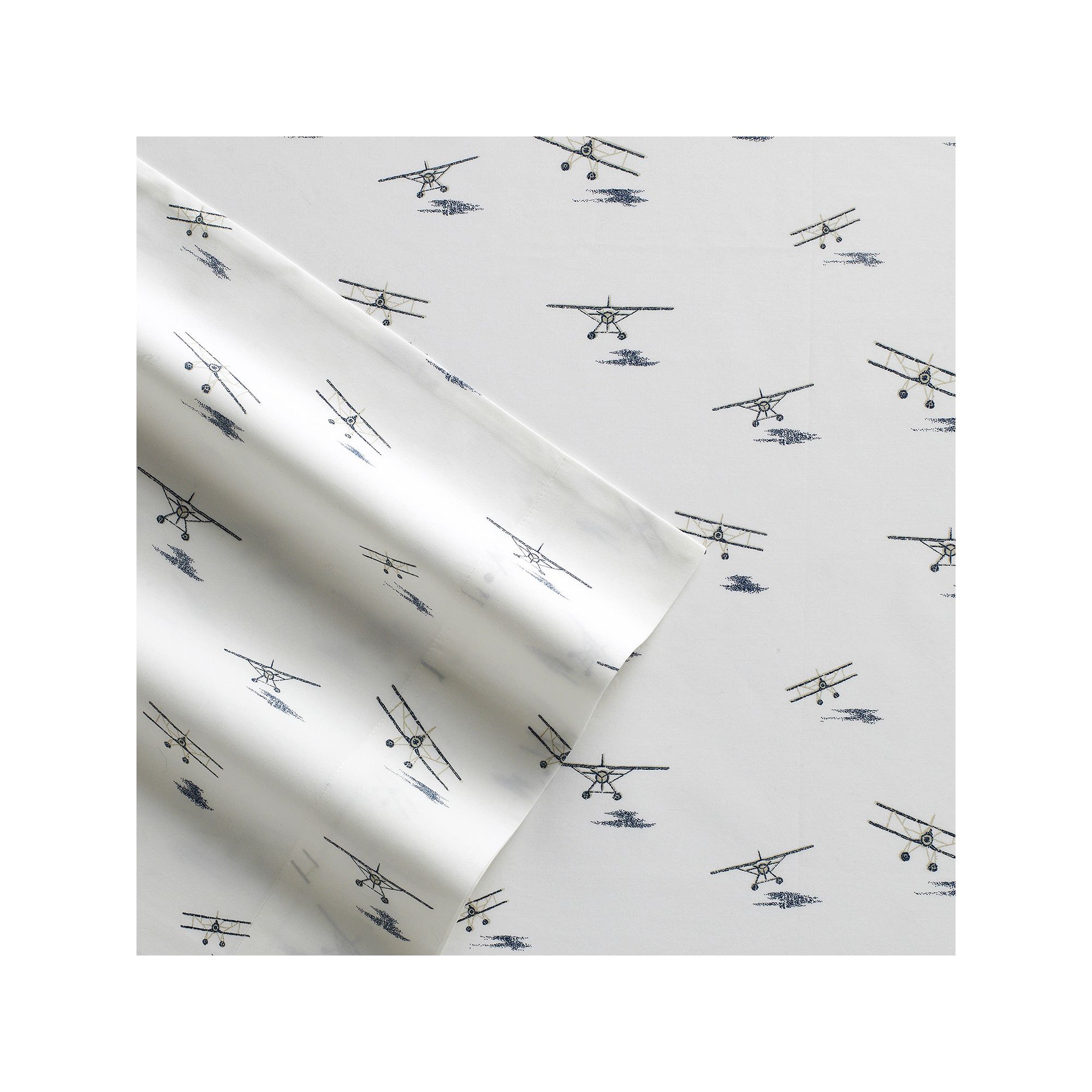 Eddie Bauer Deep Pocket Cotton Sheet Set, Seaplanes