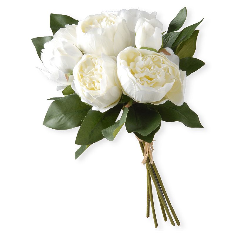National Tree Company 12 Artificial Peony Bouquet, White, Floral