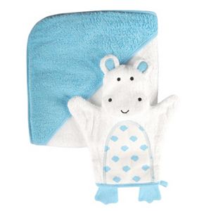 giggle Baby Hooded Towel and Bath Glove Set