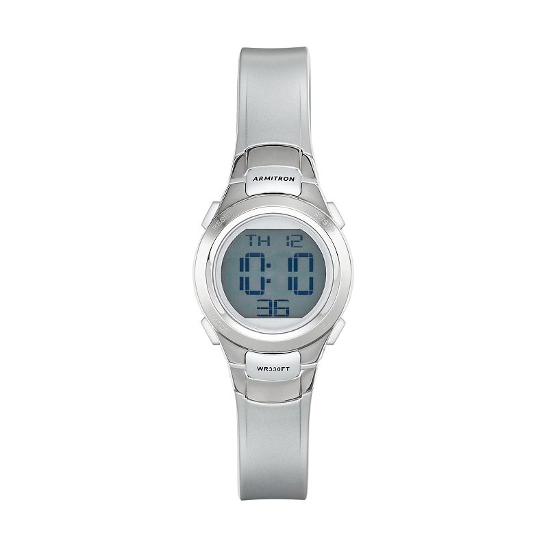 Armitron Women's Sport Digital Chronograph Watch - 45/7012SIL, Size: XL, Silver
