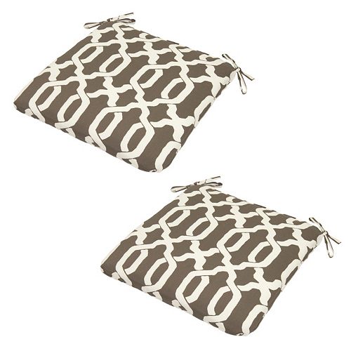 Plantation Patterns Espresso Texture Seat Pad 2-piece Set