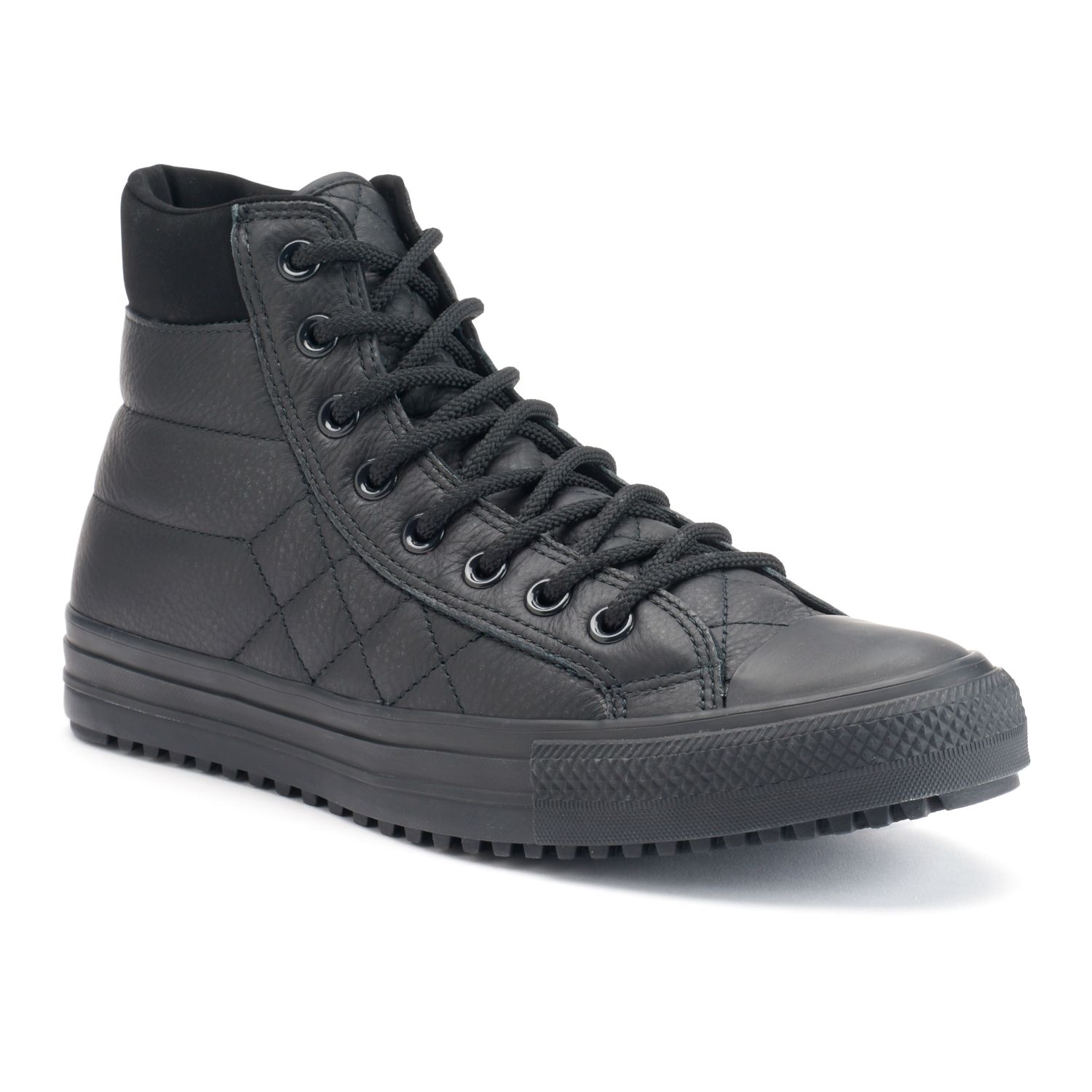 converse black quilted leather boot