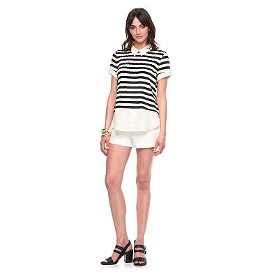 Women's ELLE™ Split Back Mock-Layer Top