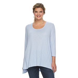 Juniors' Plus Size Mudd® Solid Sharkbite Tunic Top