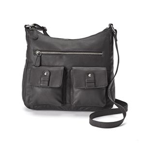 R&R Leather Pocket Tumbled Leather Hobo